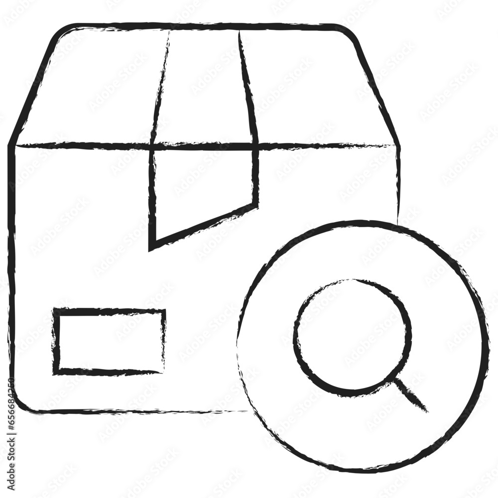 Hand drawn Search Package box icon Hand drawn Search Package box icon