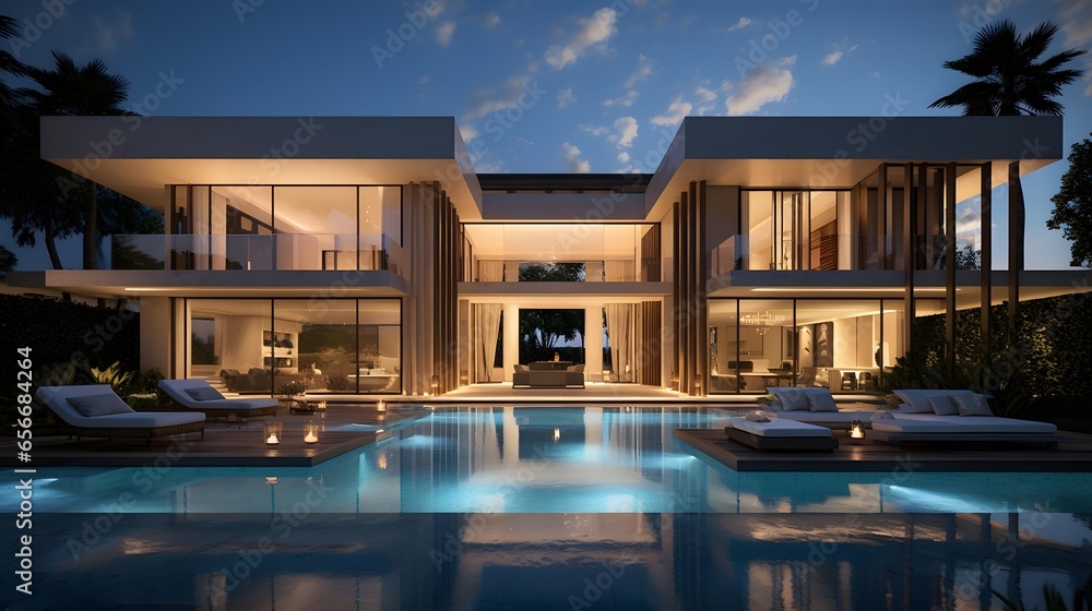 Modern Luxury Home with pool and parking for sale or rent in luxurious style.