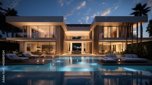 Modern Luxury Home with pool and parking for sale or rent in luxurious style. © Iman