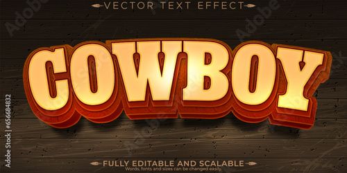 Cowboy text effect, editable western and ranch customizable font style