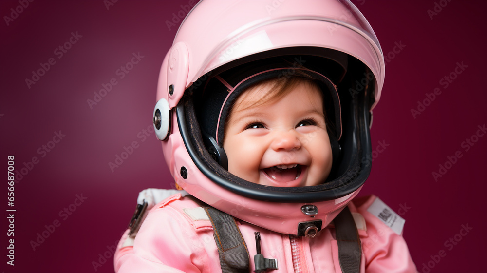 toddler in an pink astronaut costume toddler in an pink astronaut costume