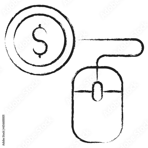 Hand drawn Dollar click icon