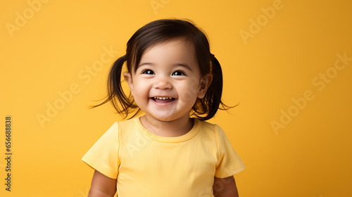 portrait of adorable toddler laughing