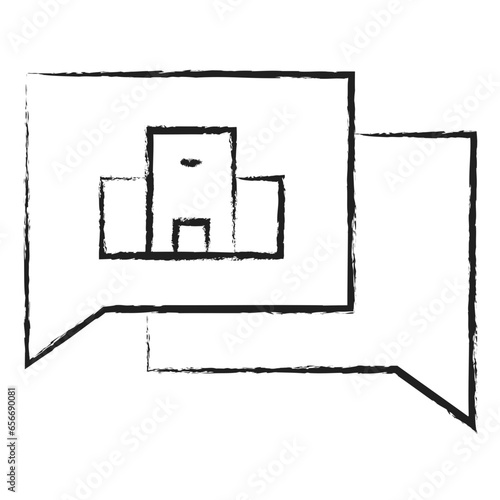 Hand drawn Hotel Chat icon