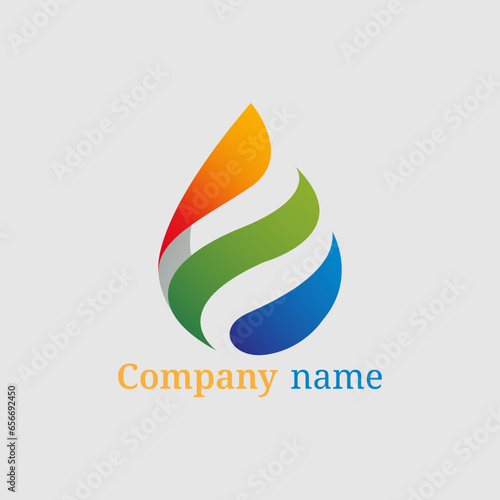 color vector gradient logo design template with abstract shape