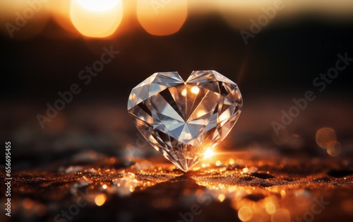Heart-shaped diamond close-up