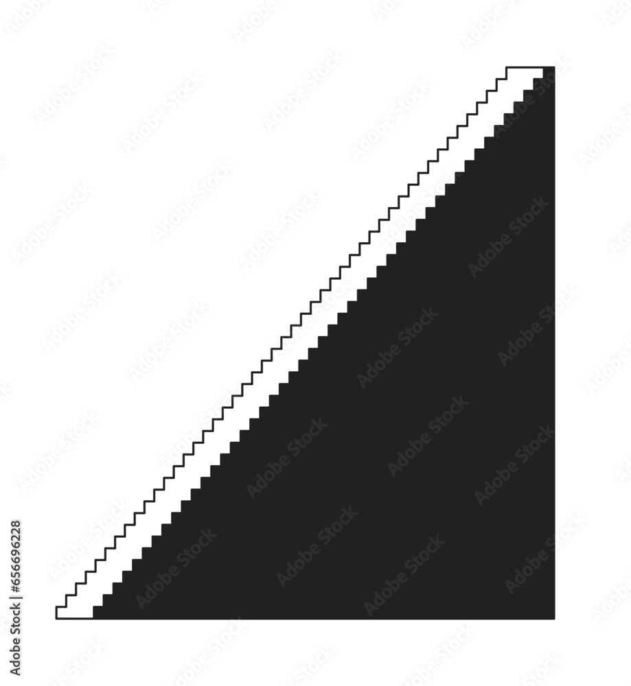 Flight of steps black and white 2D cartoon object. Ascending staircase. Passageway stairs going up isolated vector outline item. Success-concept. Growth-business monochromatic flat spot illustration
