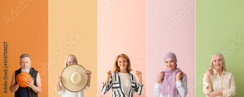Group of elderly people on ...