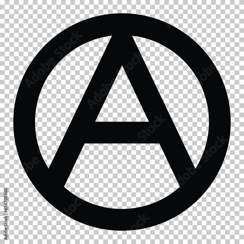 Circle-A anarchist symbol isolated on transparent background. Political symbols and signs series. 