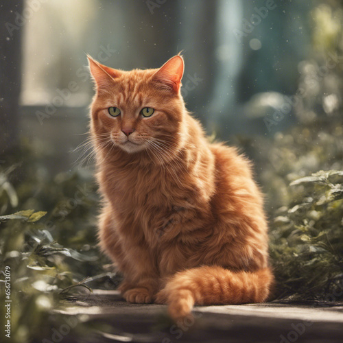 red cat. AI generative © Irina
