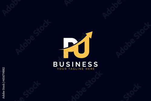 simple minimal letter pu arrow logo