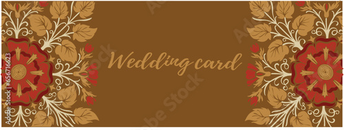 Indian wedding invitation card design. Vector illustration.