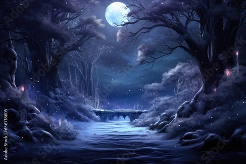 "Explore the Mystical Beauty of the Enchanted Winter Forest" AI generated.