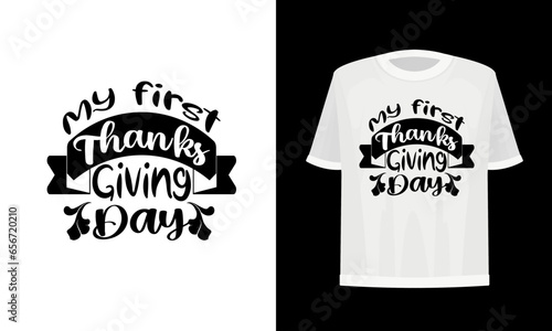 Thanks giving day t-shir design. Vector file.