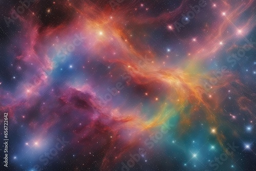 Vibrant galaxy space with full-color spectrum