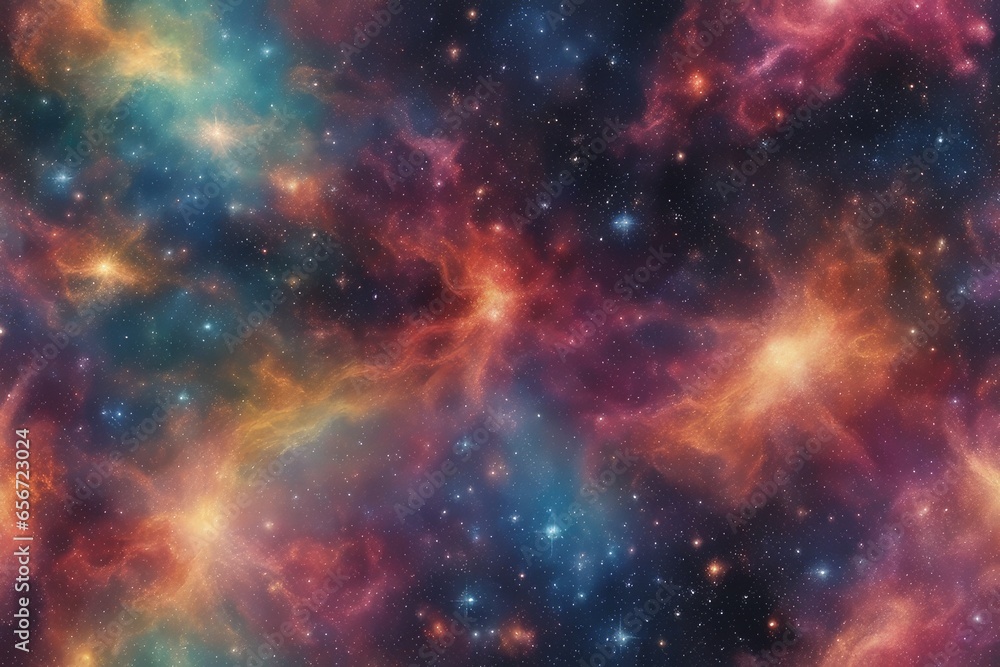 Cosmic scene with rainbow and vivid hues Cosmic scene with rainbow and vivid hues