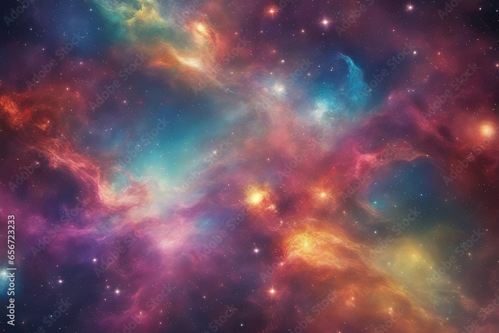 Fototapeta premium Cosmic backdrop design with full-color spectrum