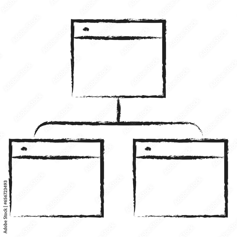 Hand drawn Browser Sitemap flow icon Hand drawn Browser Sitemap flow icon