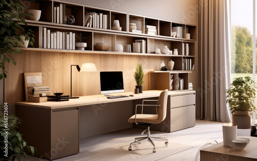 Modern home office. Generat...