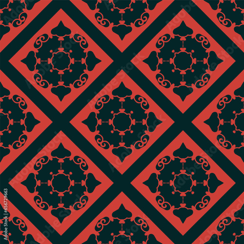 Seamless Asian pattern of the nomads of Central Asia and Kazakhstan, Kyrgyzstan. Nomadic ethnic stamp style. Asian ornaments.