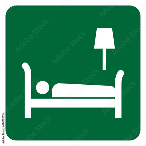 Vector graphic of sign indicating a hotel or accommodation nearby