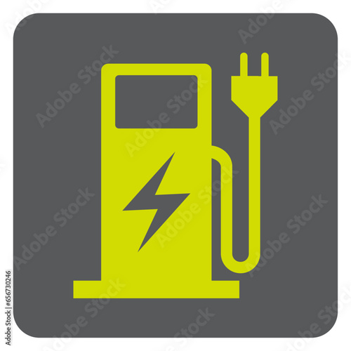 Vector graphic of sign indicating an electric vehicle charging station