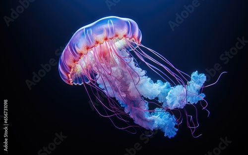 Jellyfish swimming underwater in the ocean