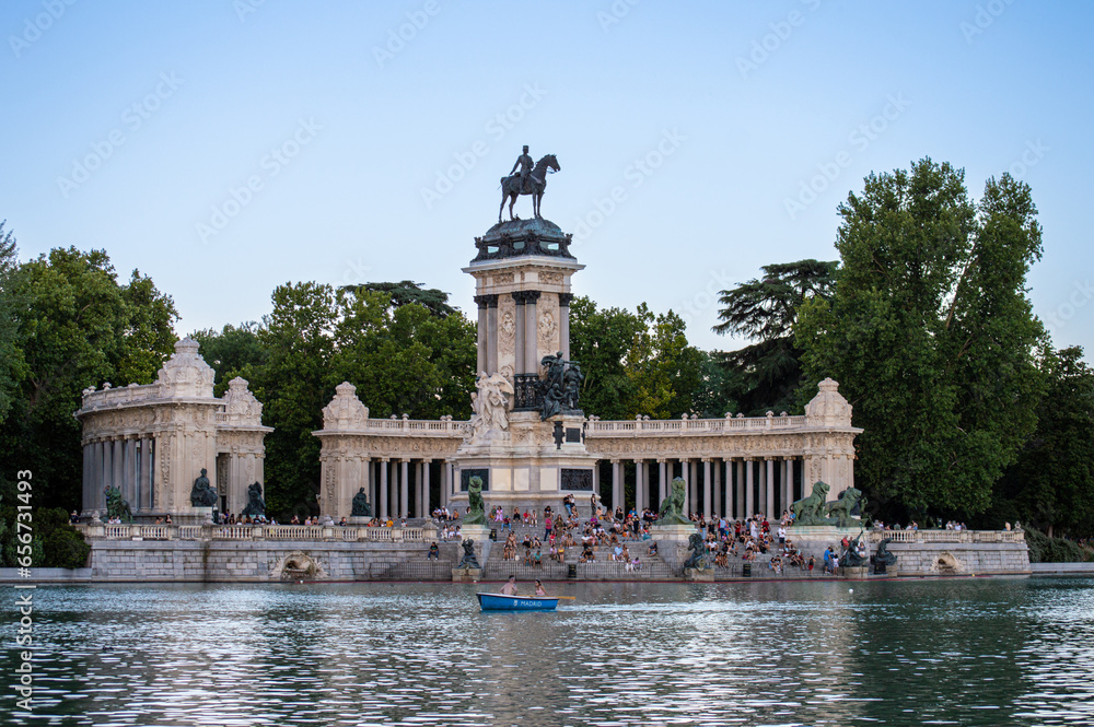 Retiro Park or simply El Retiro is one of the largest parks belonged to the Spanish Monarchy until the late 19th century in Madrid in Madrid, Spain