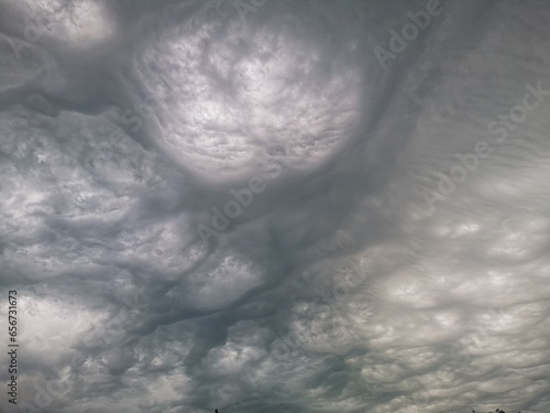 Asperitas clouds - new and strange type of clouds before rain