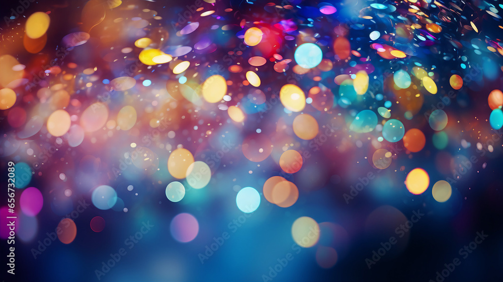Party lights, blur abstract background with bokeh