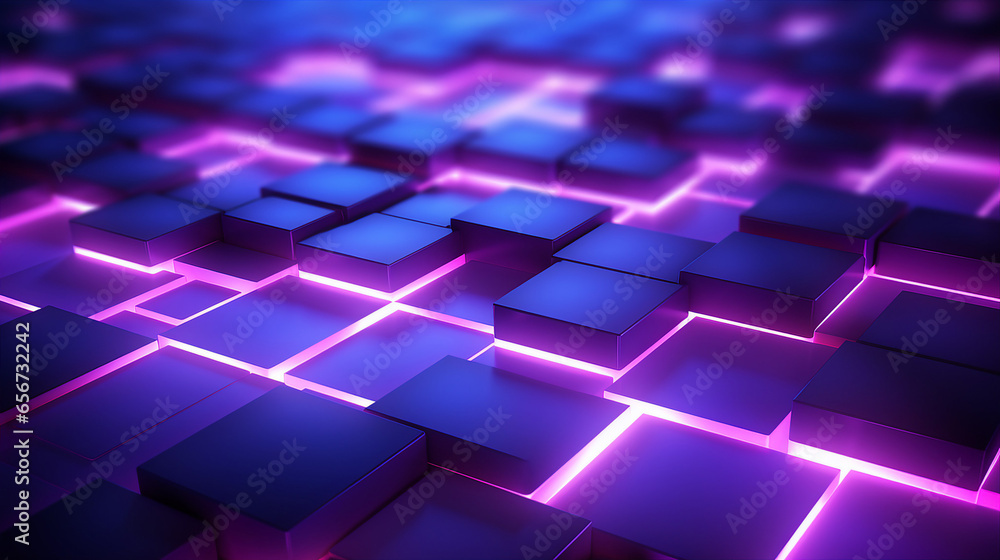 Nightclub dance floor, led lights, pink and blue neon modern abstract background - obrazy, fototapety, plakaty 