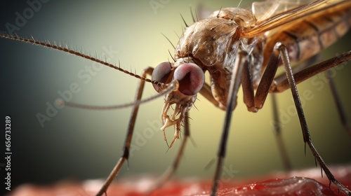 A close-up of a mosquito Generative AI. © Natalia