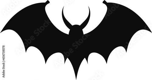 Flying bat clipart isolated on white. Cartoon style drawing of nocturnal wild animal. Halloween creepy fauna modern vector illustration..