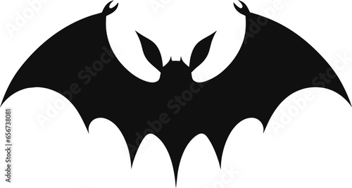 Flying bat clipart isolated on white. Cartoon style drawing of nocturnal wild animal. Halloween creepy fauna modern vector illustration..