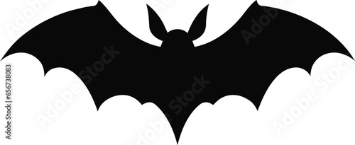 Flying bat clipart isolated on white. Cartoon style drawing of nocturnal wild animal. Halloween creepy fauna modern vector illustration..