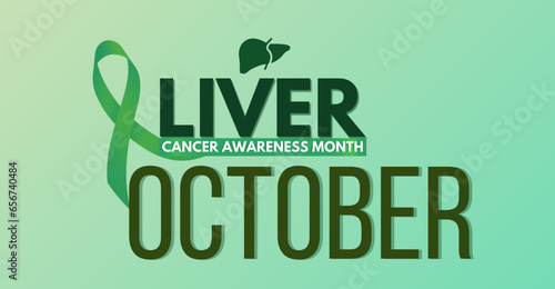 Liver cancer awareness month october, typography and icon Design, campaign or celebration banner
