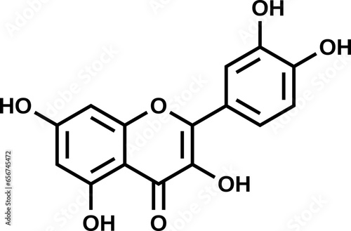 Quercetin structural formula, vector illustration