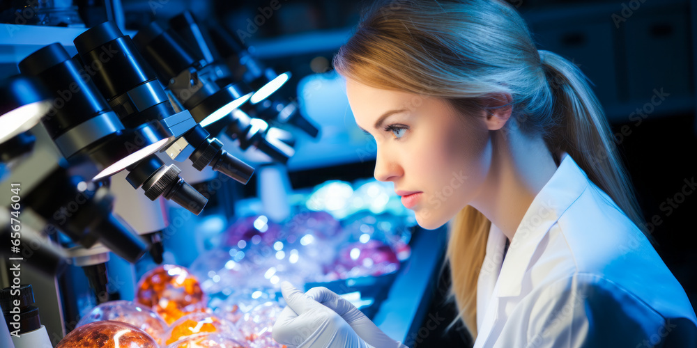 portrait of Cytotechnologist, who Stain, mount, and study cells to detect evidence of cancer, hormonal abnormalities, and other pathological conditions following established standards and practices
