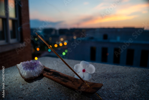 incense sunset