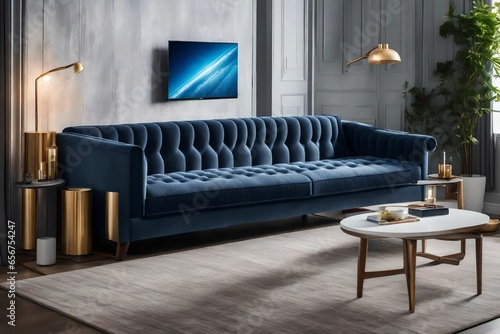 a sofa with built-in USB charging ports or other modern conveniences photo