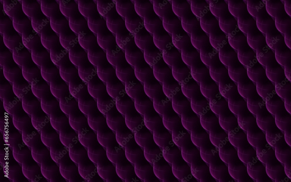 Fototapeta premium Illustration of a dark background with purple same repeating patterns