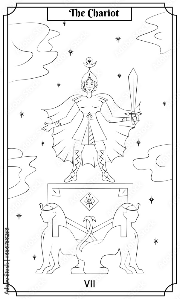
the illustration - card for tarot - The chariot card.