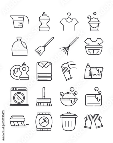 Cleaning services icon set vector