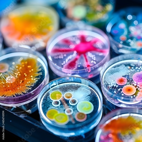 cultivating colonies of microorganisms in petri dish microbiology, laboratory, research, test tubes, scientist
