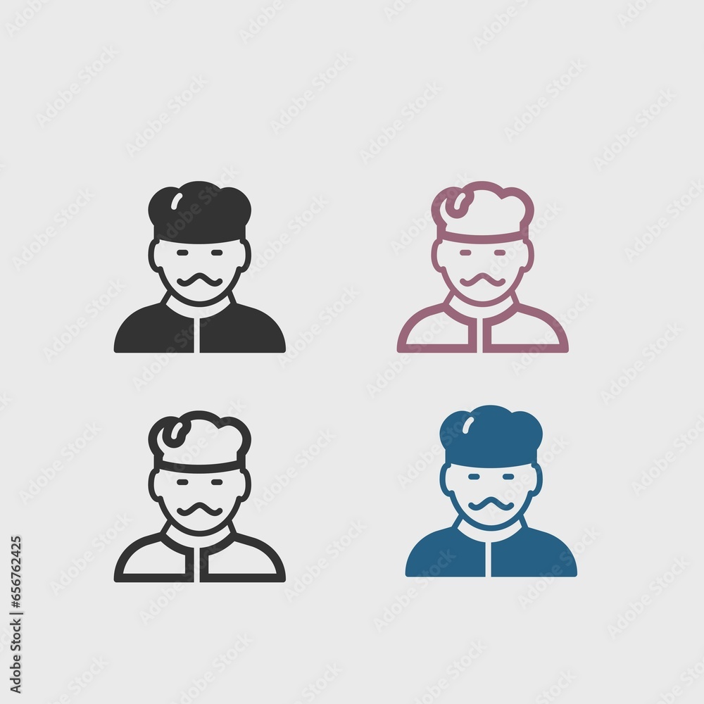 Chef vector icon illustration sign Chef vector icon illustration sign