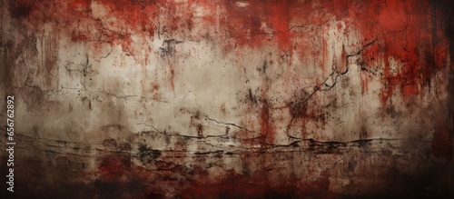 Spooky Halloween scenery with aged blood stained cement wall with copyspace for text © 2ragon