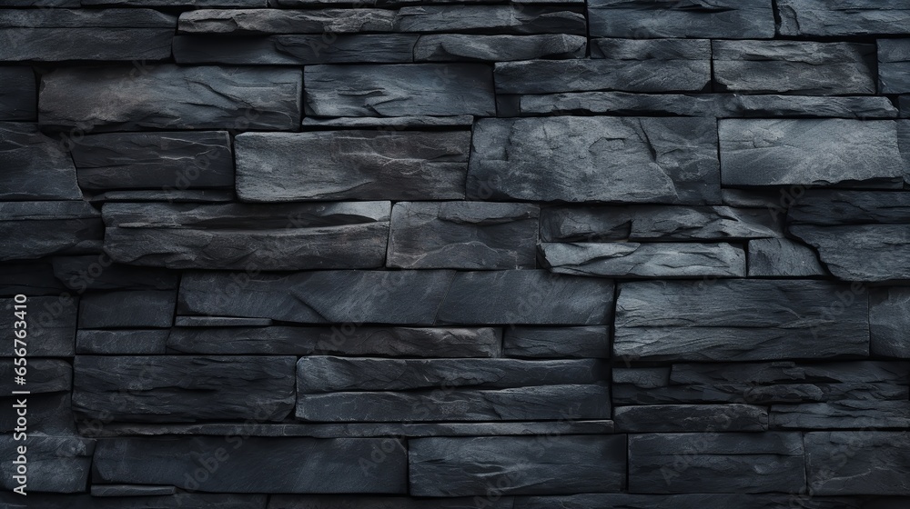 Fototapeta premium Black stone wall background texture, 3D render minimalist stone texture for presentation.