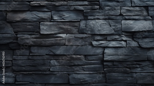 Black stone wall background texture, 3D render minimalist stone texture for presentation.
