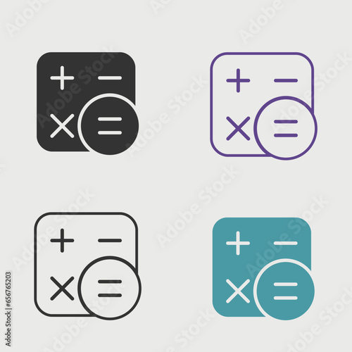  Calculator vector icon illustration sign