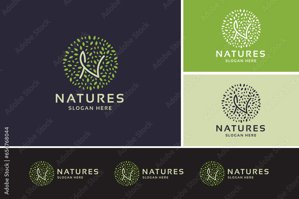 Natures Letter N Pro Branding Logo
 - obrazy, fototapety, plakaty 